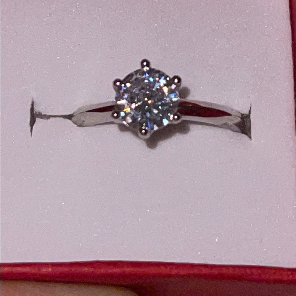 Sz 7 Lab Diamond 1CT Sterling Ring